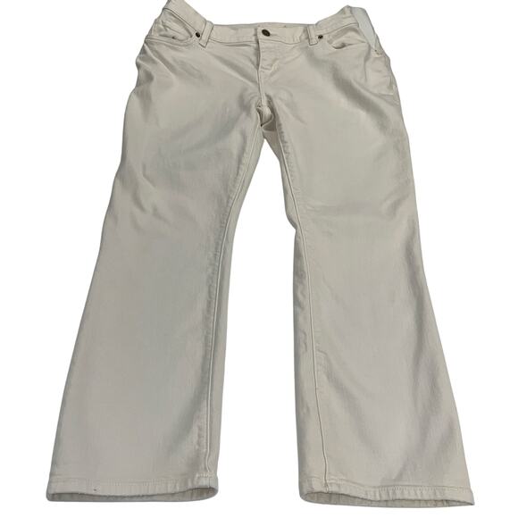 Hatch The Straight Leg Maternity Cropped Jeans Cream Winter White Size 28 - Picture 11 of 12